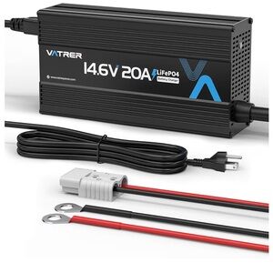 12V-14.6V 20A Lithium Battery Charger – LiFePO4, 0V Activation, LED